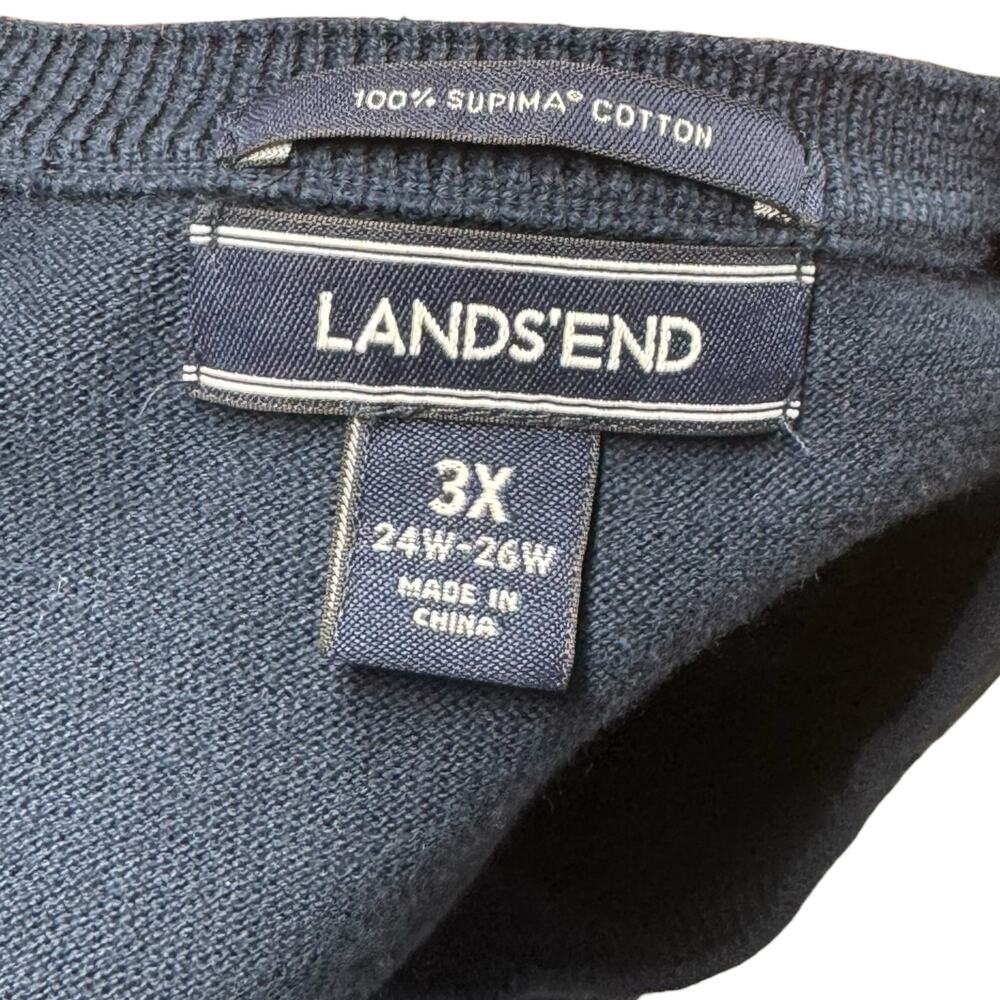 Lands End Supima Cotton 3/4 Sleeve Knit Top Blue 3X - Picture 5 of 5